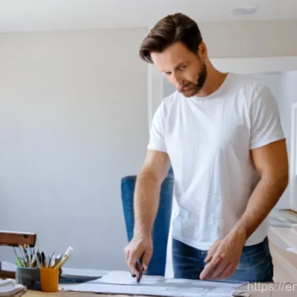 홈디자인 DIY와 전문가 작업의 차이 - **Prompt Title: DIY Dream vs. Pro Perfection - The Renovation Journey**

    A diptych image. On the...