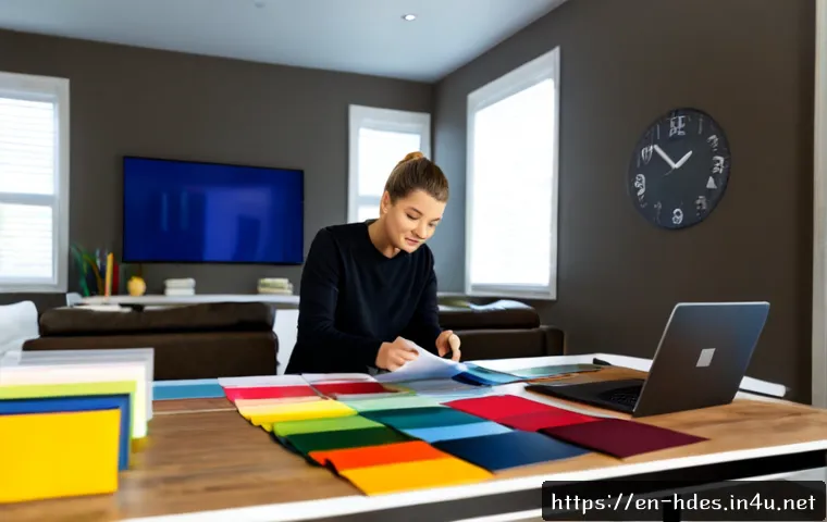 홈디자인 업계 실무 경험 쌓는 법 - Photorealistic interior design internship scene in a bright contemporary home studio, a young adult ...
